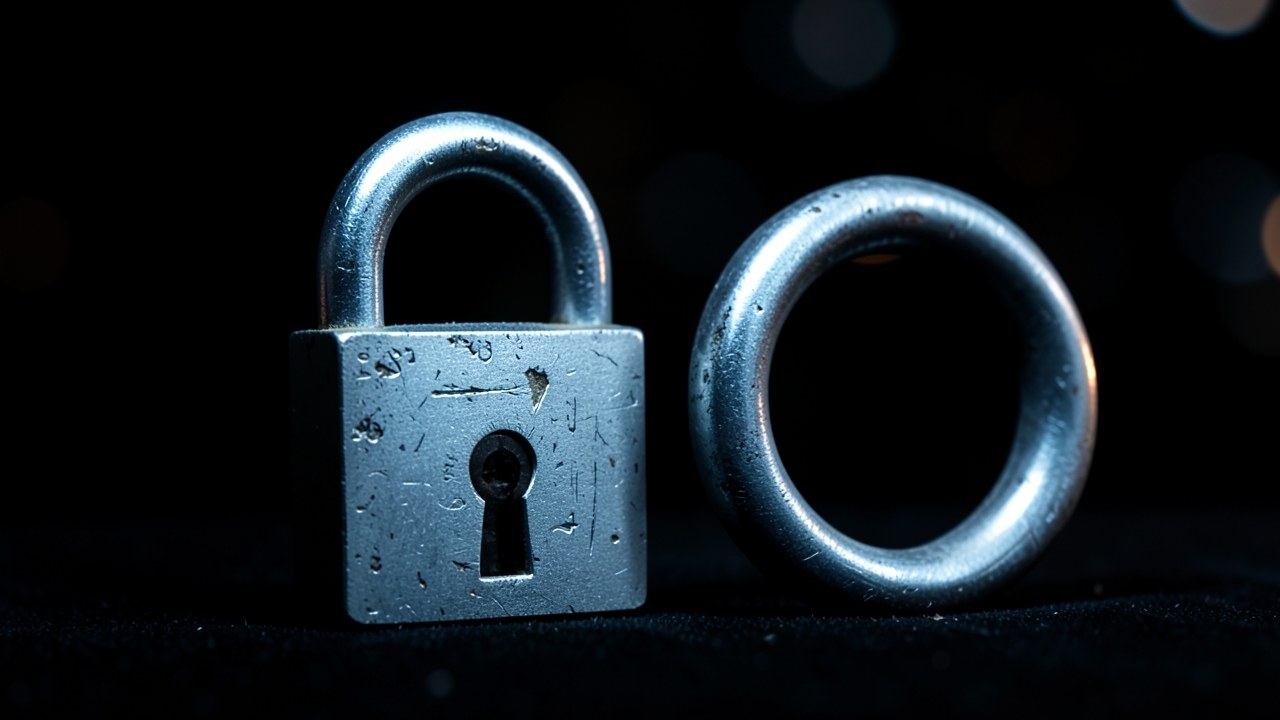 A close-up of a simple padlock on a blurred background, representing security and data protection.